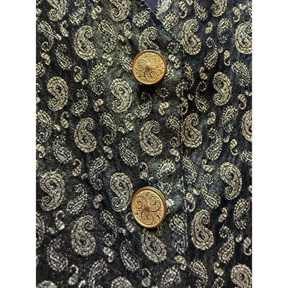Vintage Unisex Gold Shimmer Paisley Vest SteamPunk WhimsyGoth Costume Cosplay - Picture 7 of 11